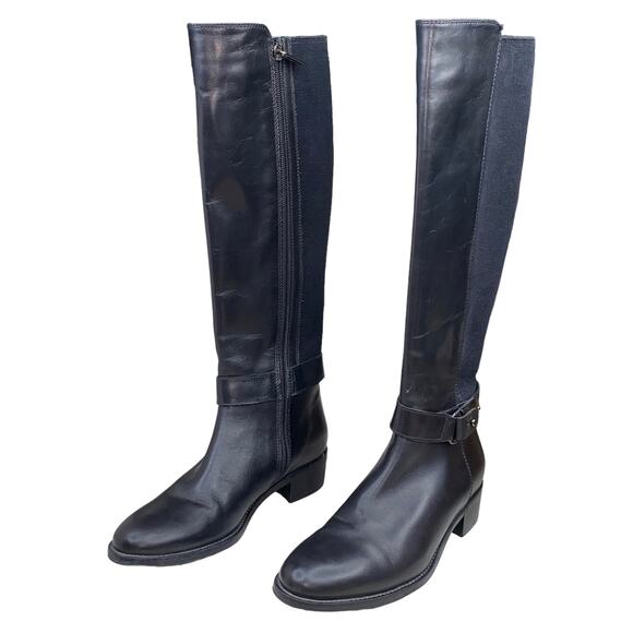 Aquatalia Women's Black Leather 2 Tone Riding Boots Size 5.5 - Picture 5 of 12
